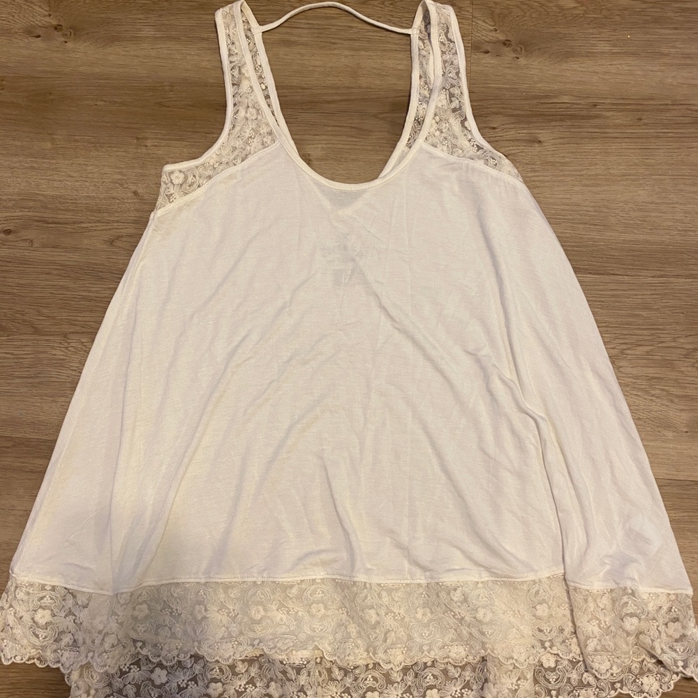 Lacey white tank top